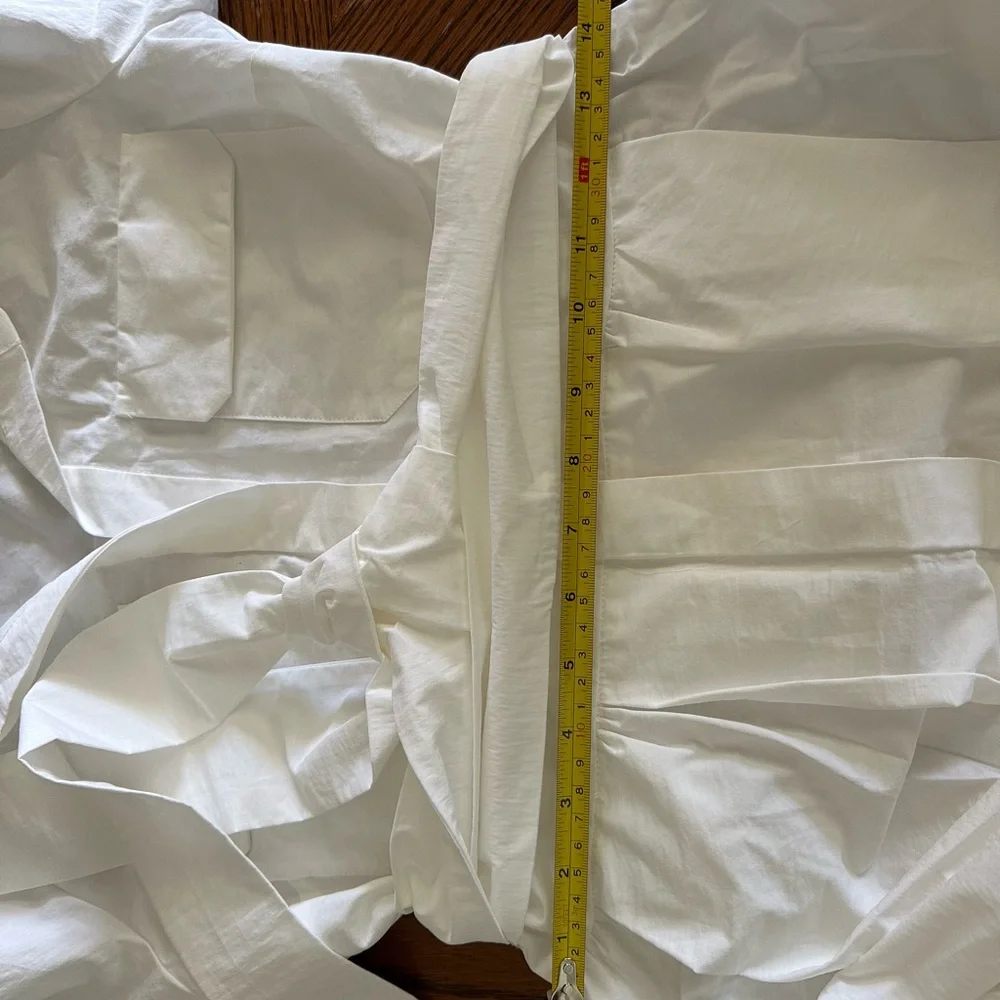 Zara White Midi Shirt Dress with Belt